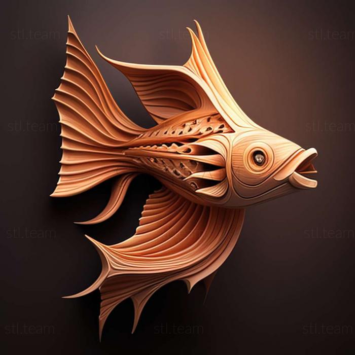 3D model Needle   shaped farlovella fish (STL)